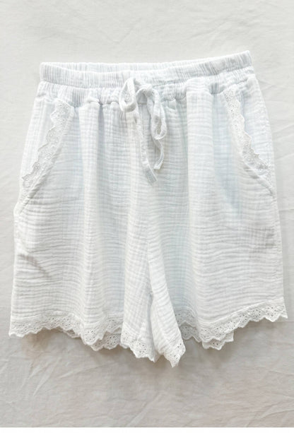 Short en Gaze de Coton avec Broderie @3611_ShBrodeGaze