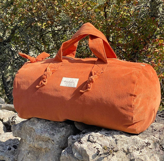 Sac polochon velours - rouille