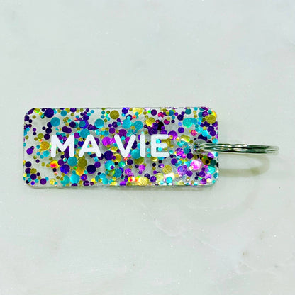 MA VIE  Porte-clés à paillettes Plus de Love