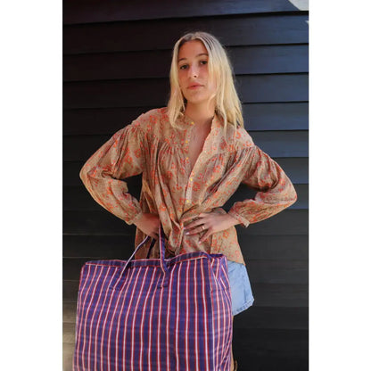Haut BALYA en coton esprit bohème ample imprimé Rosana