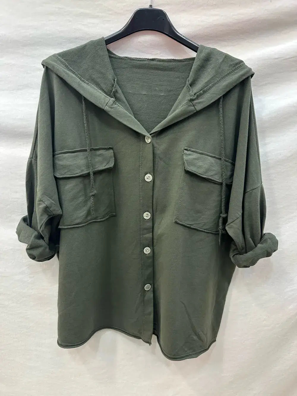 Gilet Boutonnage À Capuche Avec Deux Poches @10283_GiBoutPoc