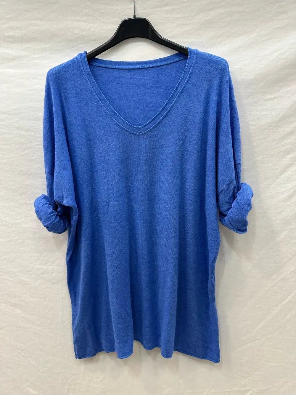 Pull en fine maille double col @6337_PulVVFente