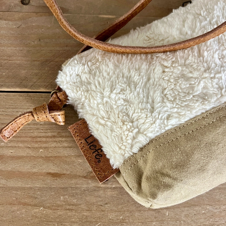 Sac peluche Mini teddy en coton (toile kaki)
