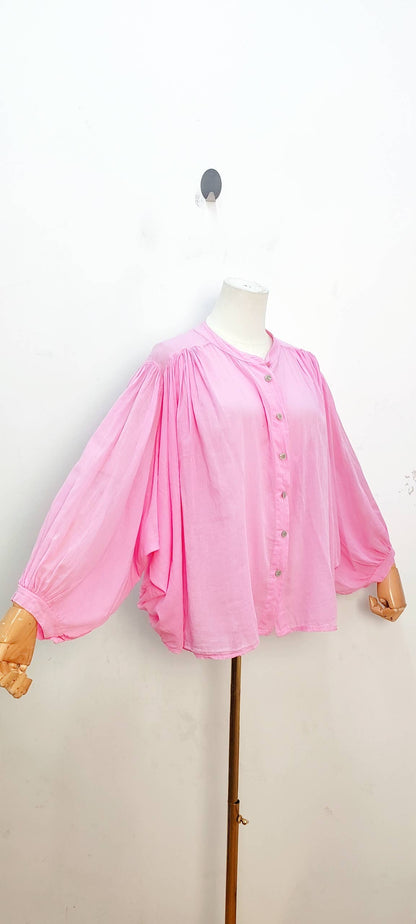 Blouse fluide manches longues ample bohème été