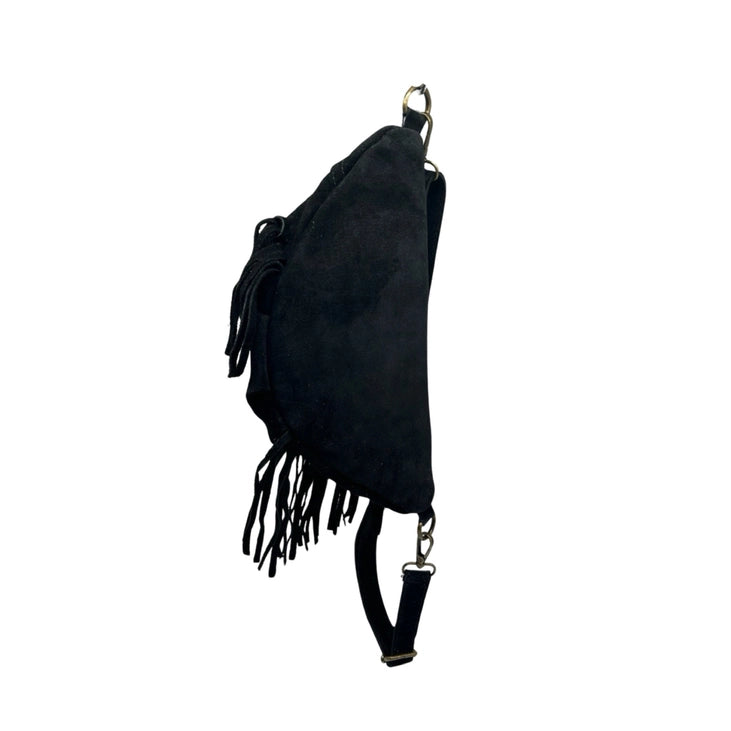 Sac banane cuir Suède Esperanza noir