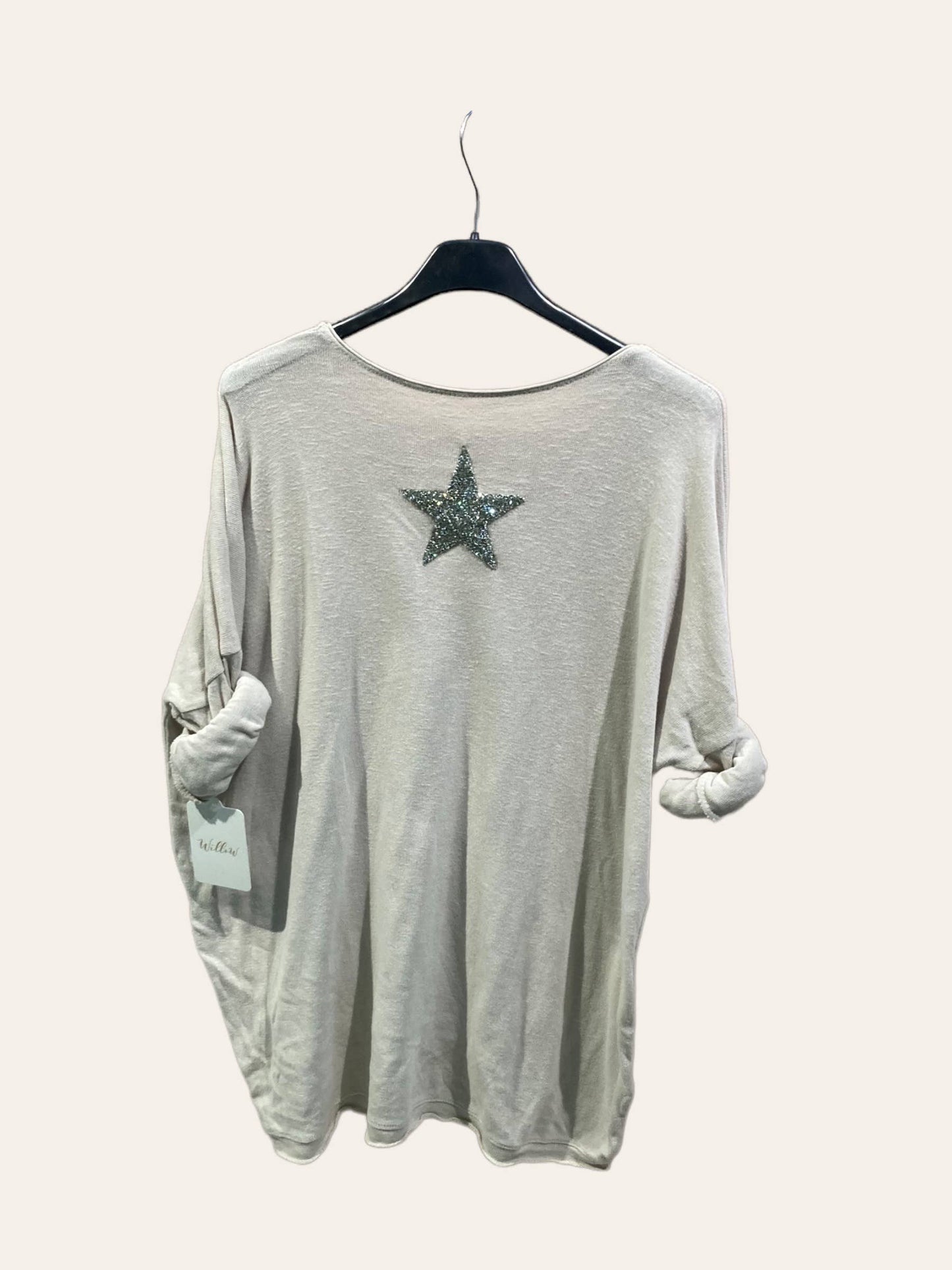 Haut en coton avec Étoile en strass au dos