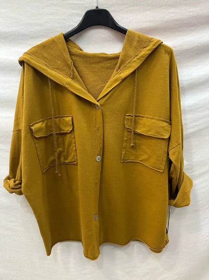 Gilet Boutonnage À Capuche Avec Deux Poches @10283_GiBoutPoc