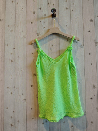 Réf-80471 DÉBARDEUR À BRETELLES FLUO LIN 100%