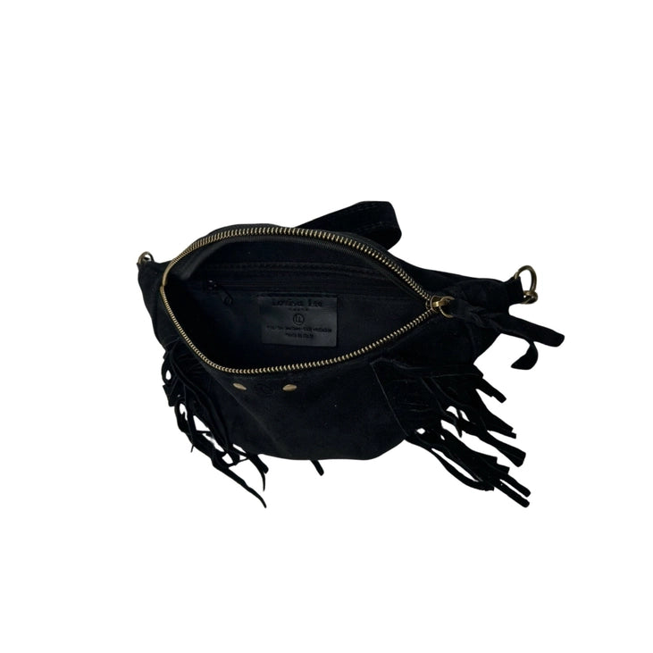 Sac banane cuir Suède Esperanza noir