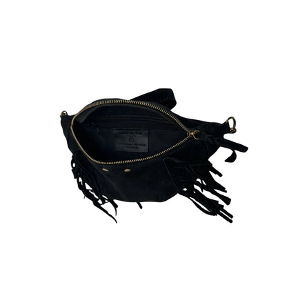 Sac banane cuir Suède Esperanza noir