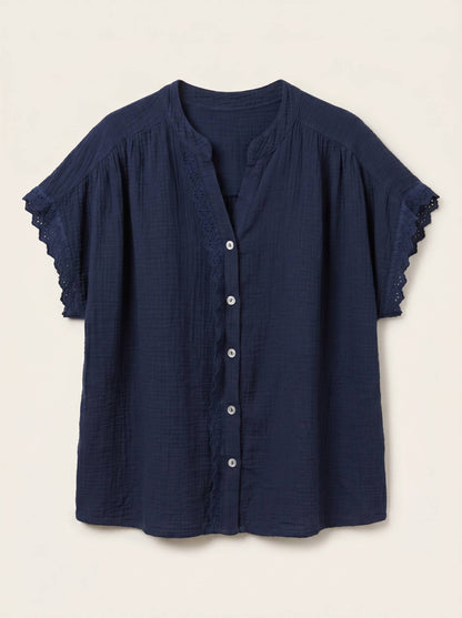 Blouse en Gaze de Coton à Broderies @3601_ChMcBroderie