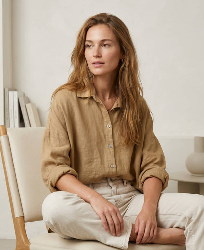 Chemise Oversize en Lin et Viscos @20664_ChLinUni