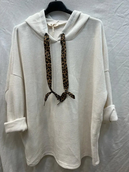 Sweats en velours avec cordon à léopard  @4618_SweatNoeudLeo