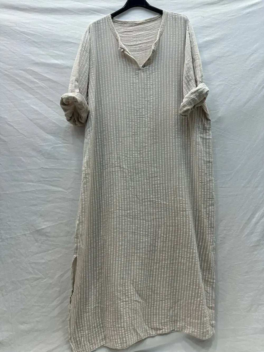 Robe longe  à rayure avec boutons @81820_RLBoutRayure