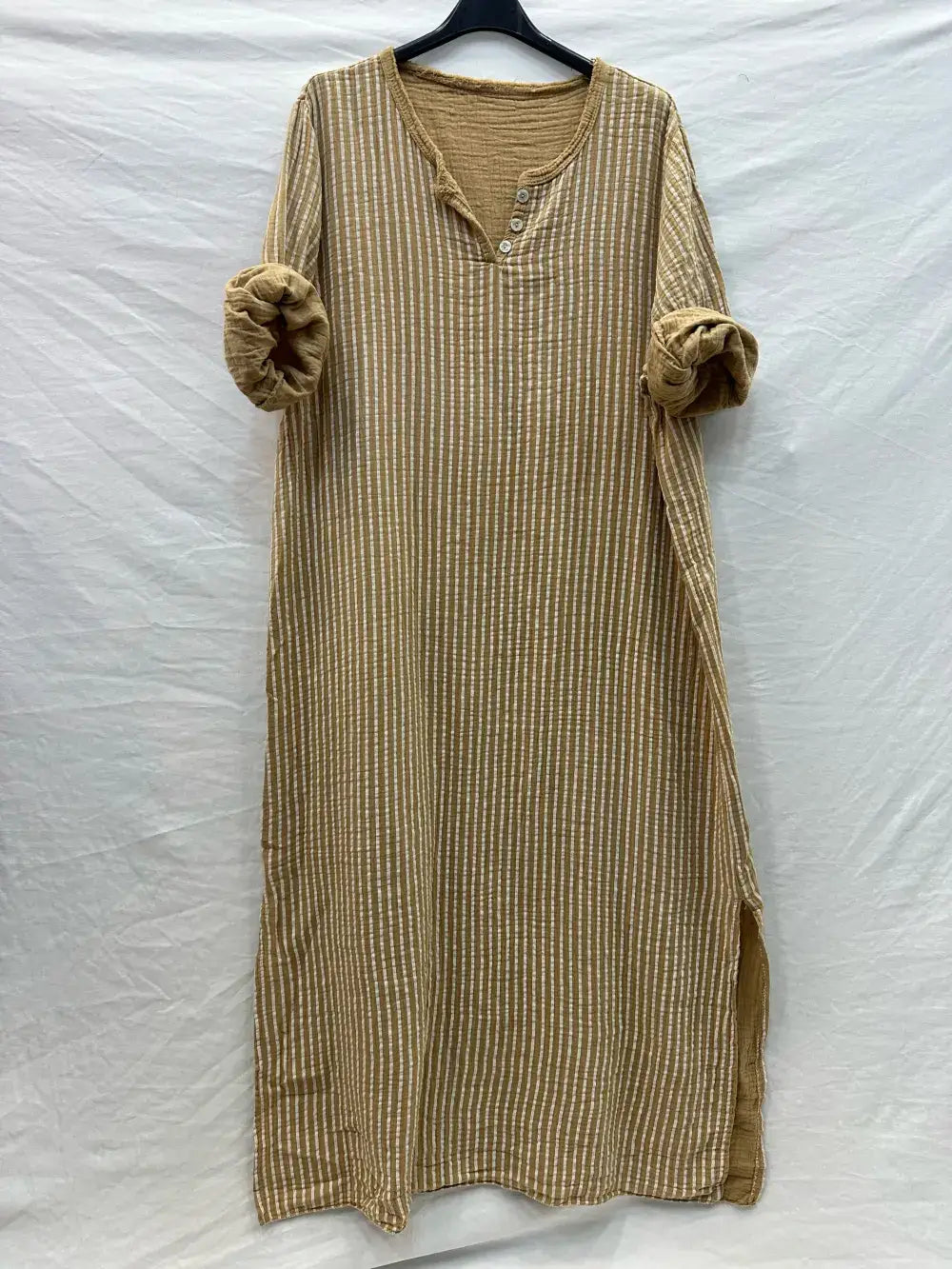 Robe longe  à rayure avec boutons @81820_RLBoutRayure