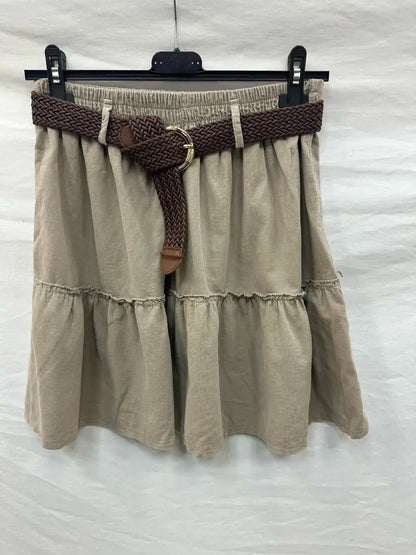 Jupe Courte À Volants En Velours @9731_JuVCourte