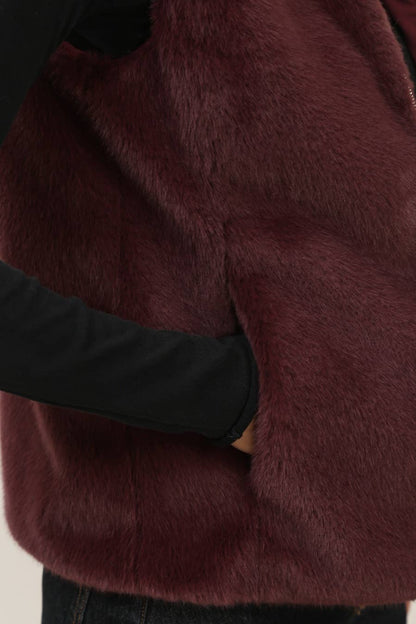Gilet sans manche en fausse fourrure ultra douce