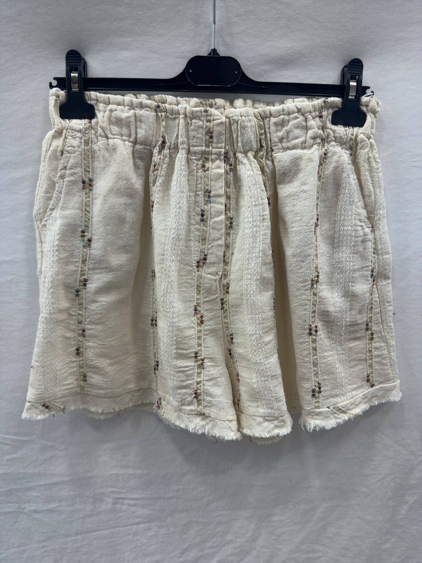 Short à Surpiqûres en Lin et Coton @211231_ShSurpique