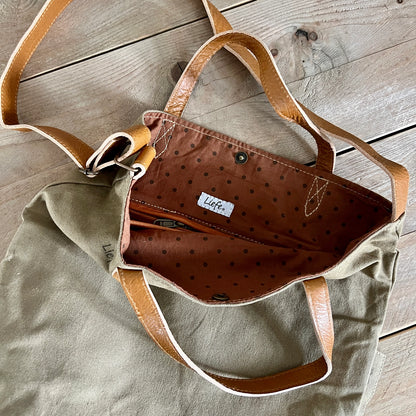Sac seau vintage (toile foncée)
