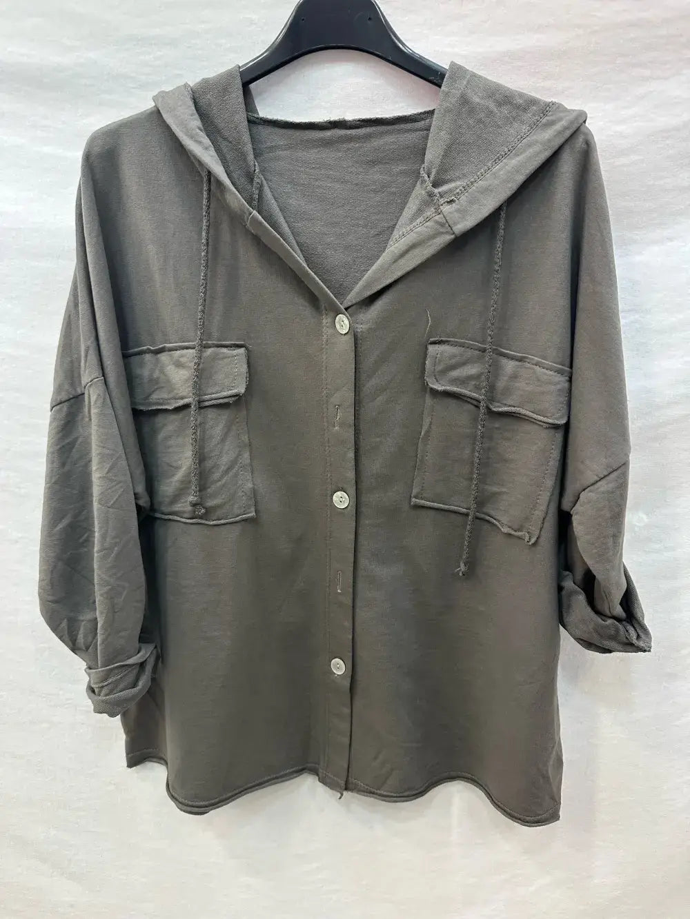 Gilet Boutonnage À Capuche Avec Deux Poches @10283_GiBoutPoc