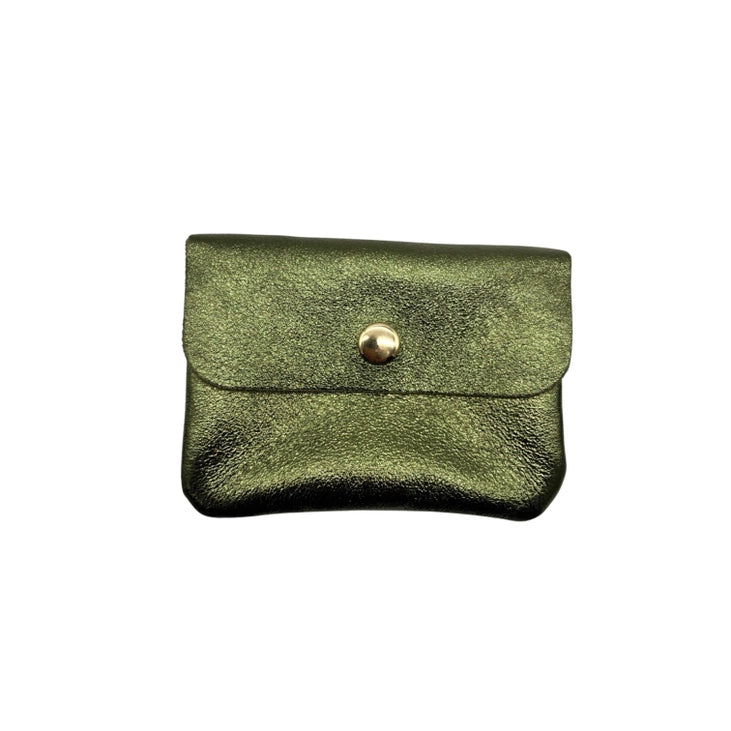 Porte-monnaie cuir irisé vert