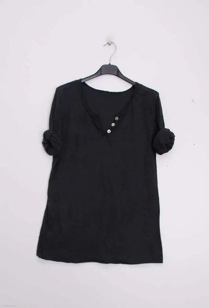T-Shirt col tunisien manches longues @9925 col tunisien