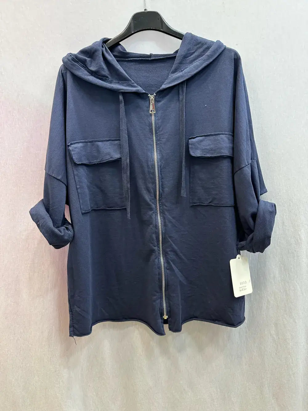 Gilet capuche avec zip et poches @8633_GZipPoches