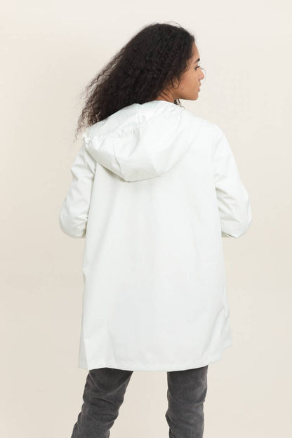 Veste coupe-vent imperméable réversible mi-longue à capuche