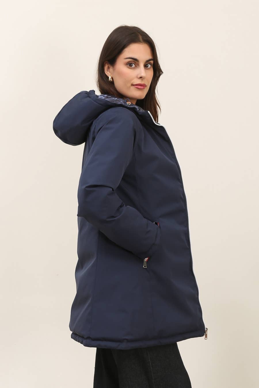 Doudoune mi-longue réversible imperméable