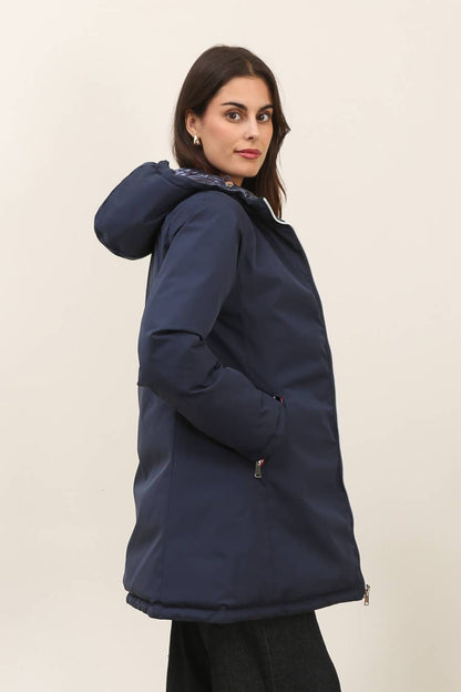 Doudoune mi-longue réversible imperméable