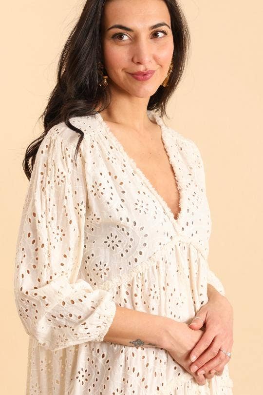 Robe En Broderie Anglaise- 10935