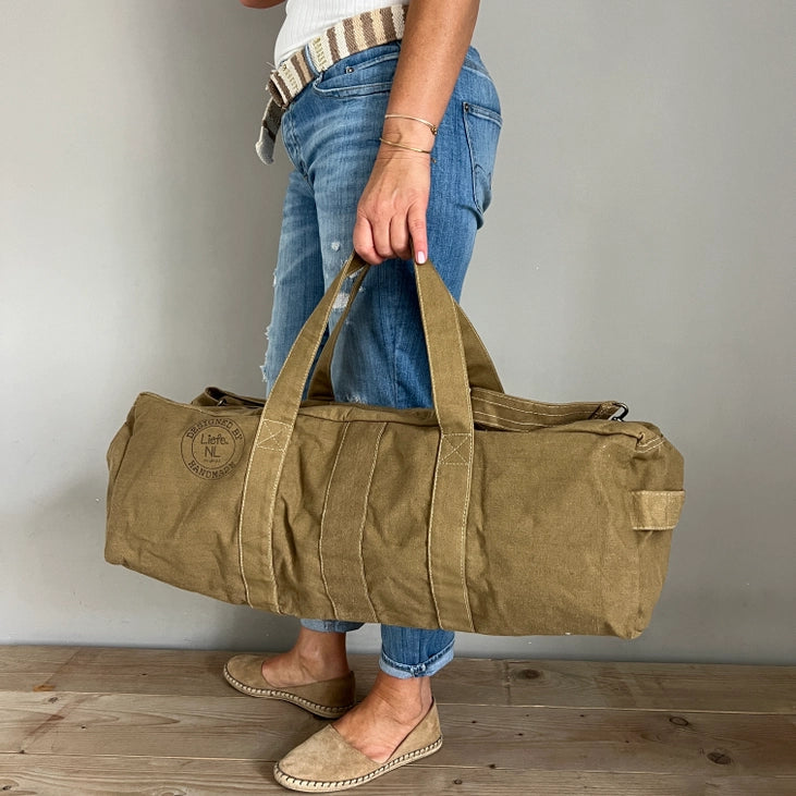 Sac de yoga et de sport vintage (toile foncée) - durable