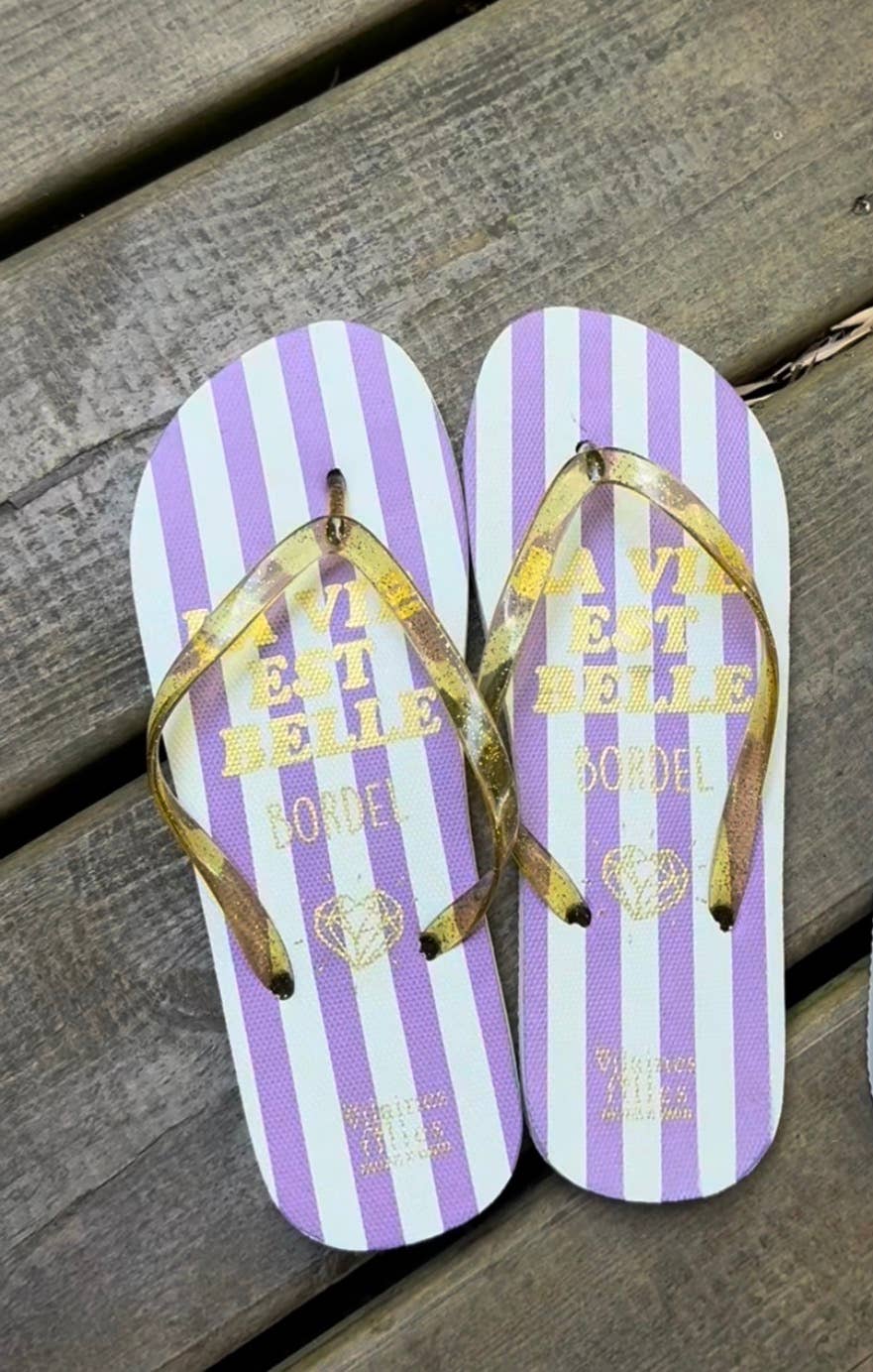 Tongs coloris violet