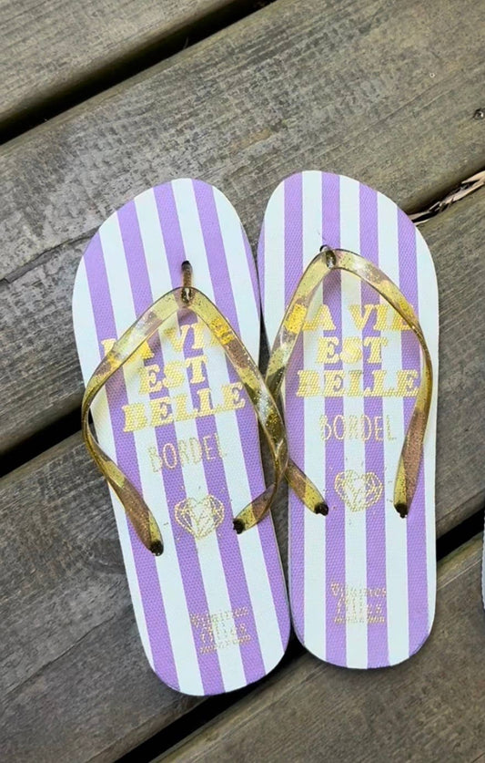 Tongs coloris violet