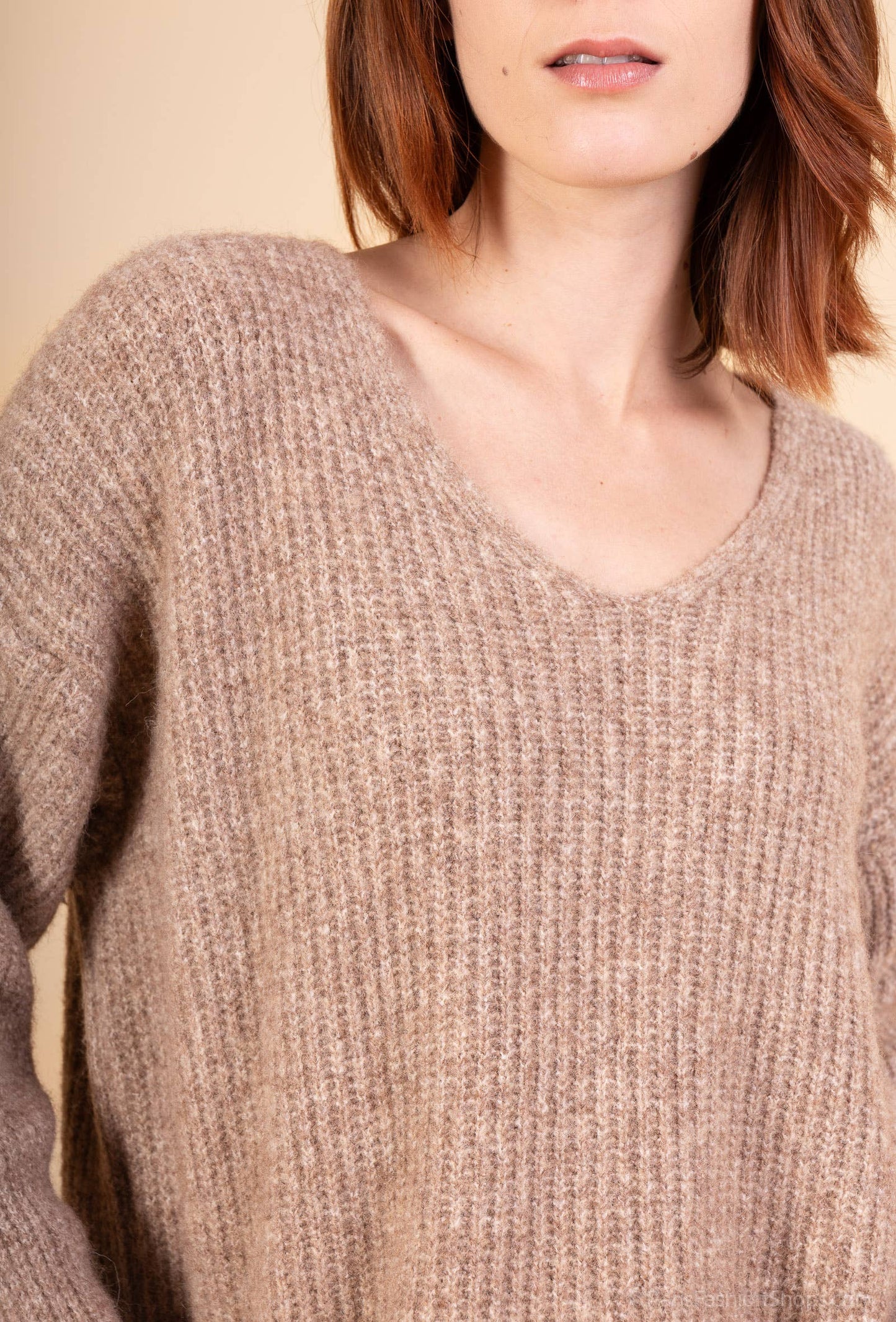 Pull Alpaga Epais Col V @33771_PuCoteletAlpaga