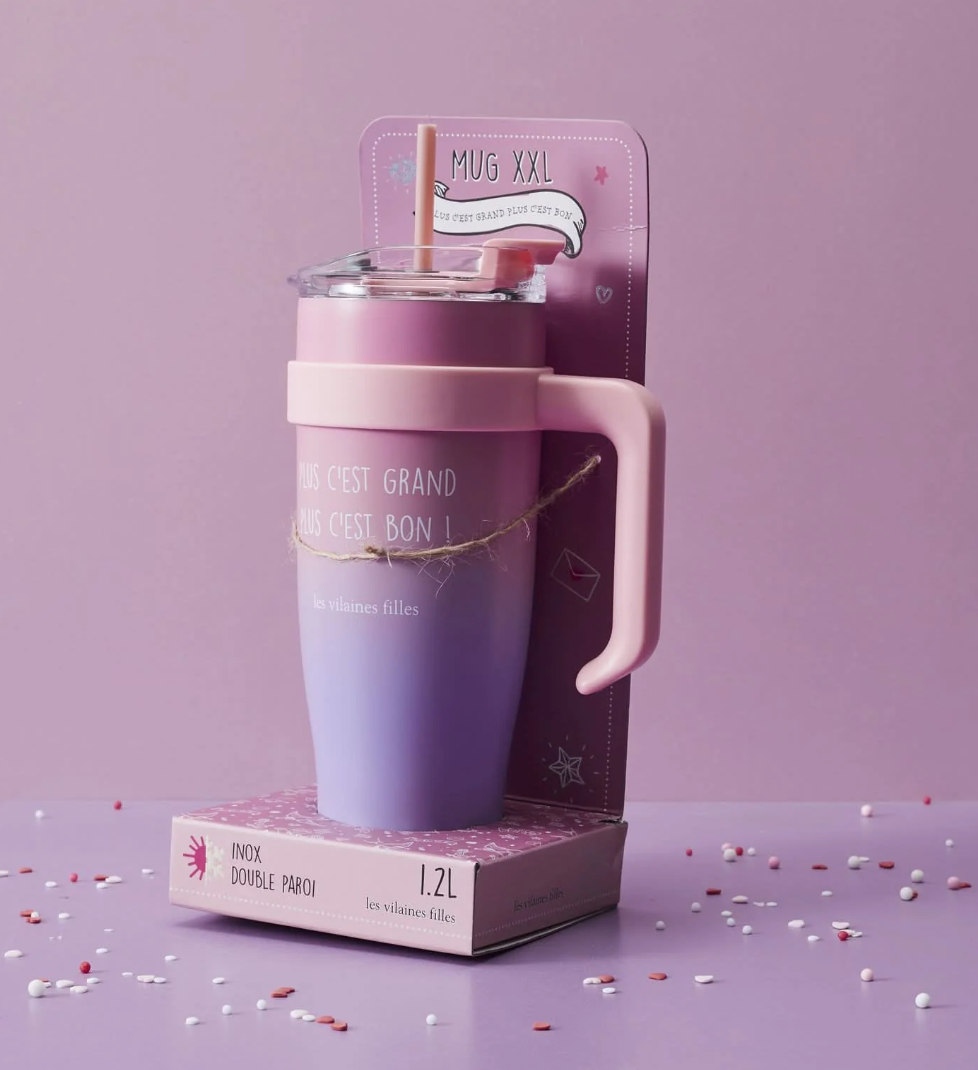 Mug isotherme XXL plus "c'est grand plus c'est bon"