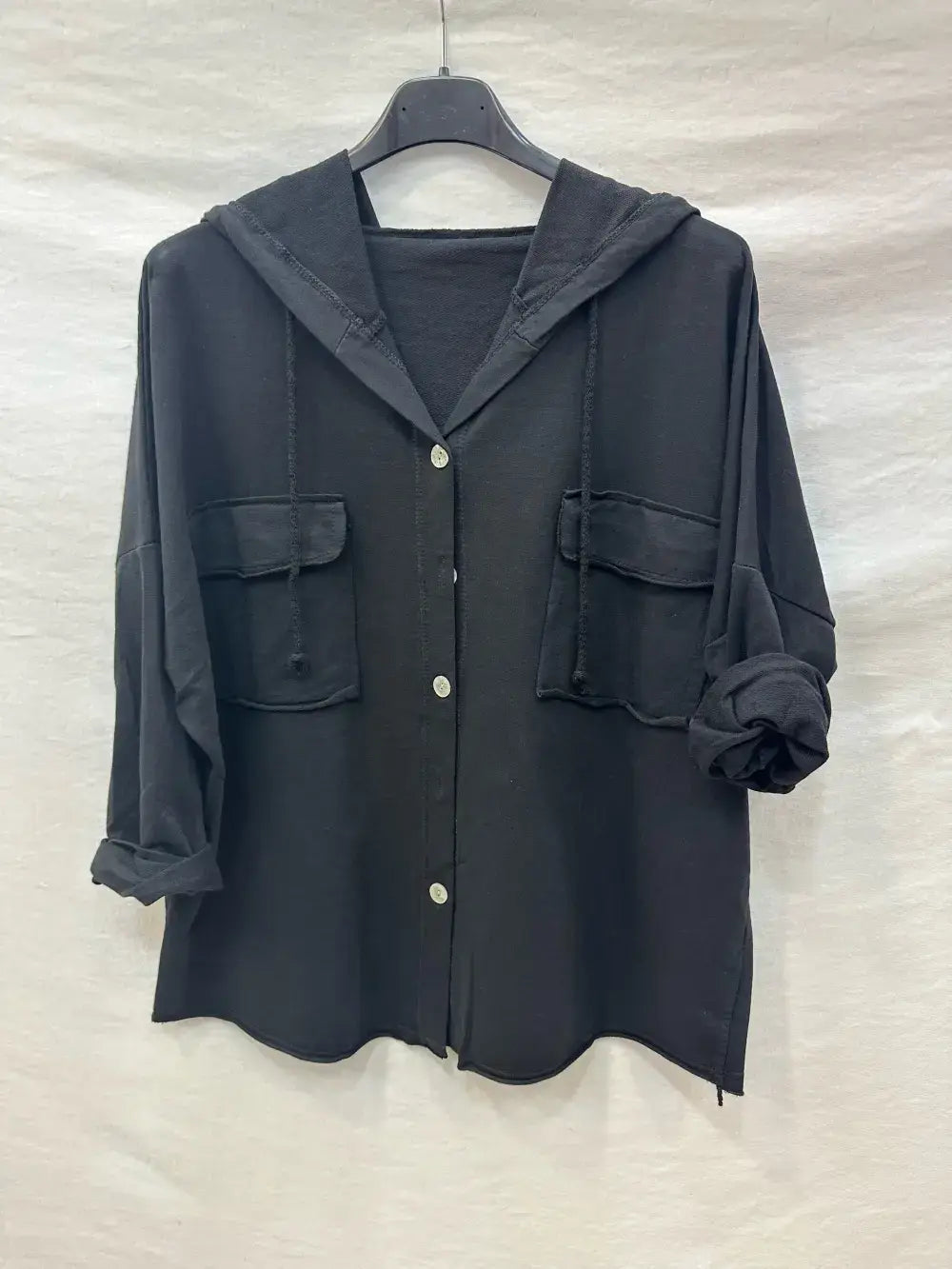 Gilet Boutonnage À Capuche Avec Deux Poches @10283_GiBoutPoc