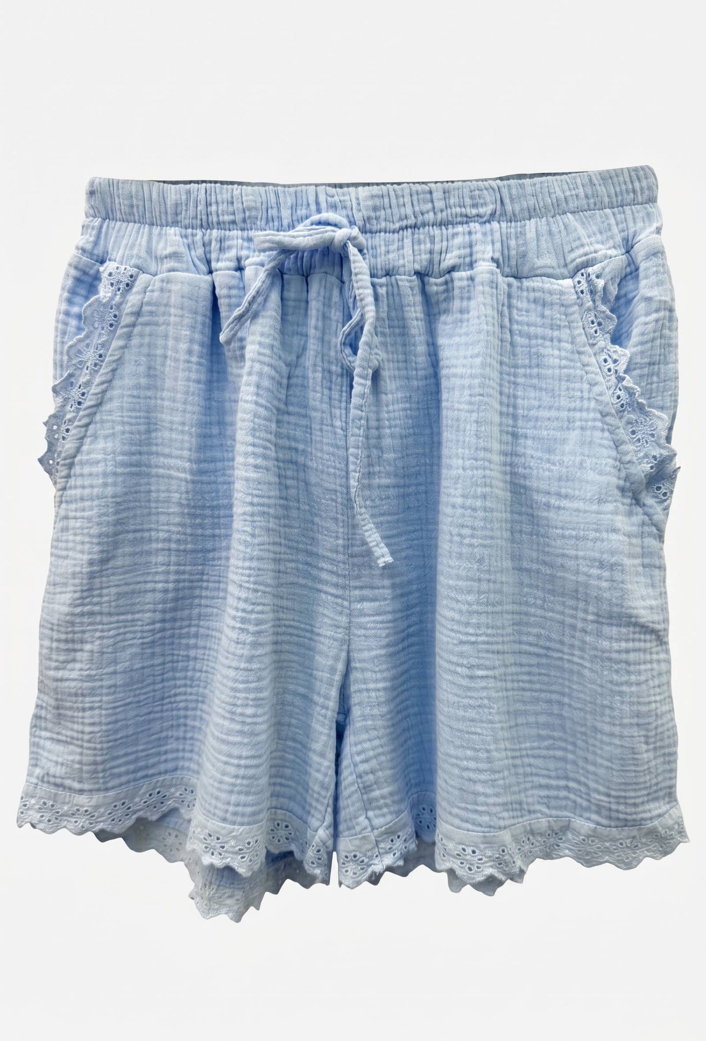 Short en Gaze de Coton avec Broderie @3611_ShBrodeGaze