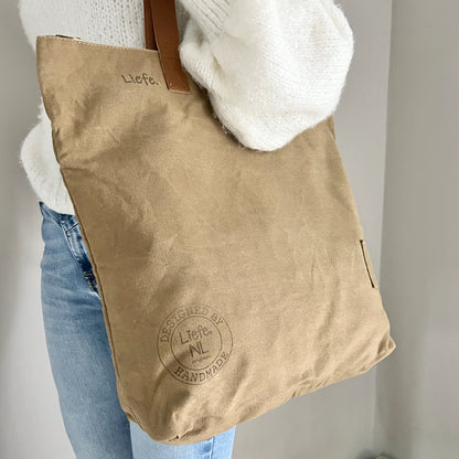 Sac ShopperBag vintage (toile foncée)