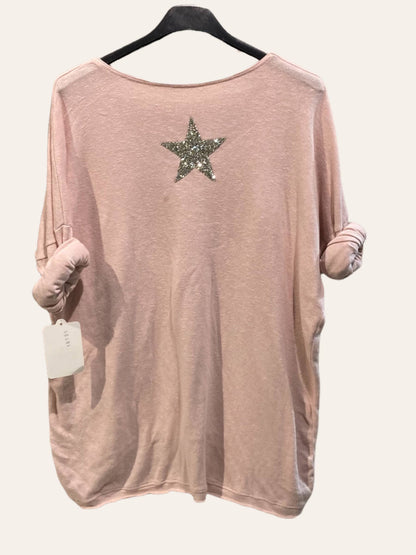 Haut en coton avec Étoile en strass au dos