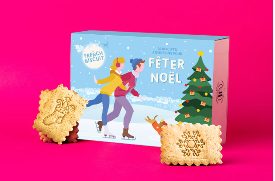Coffret cadeau de biscuits pour Noël
