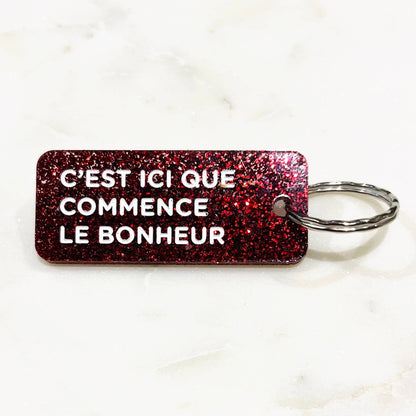 C'EST ICI QUE COMMENCE LE BONHEUR  Porte-clés  Plus de Love