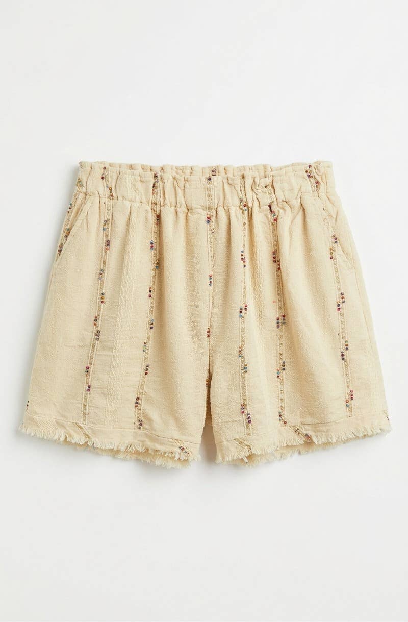 Short à Surpiqûres en Lin et Coton @211231_ShSurpique