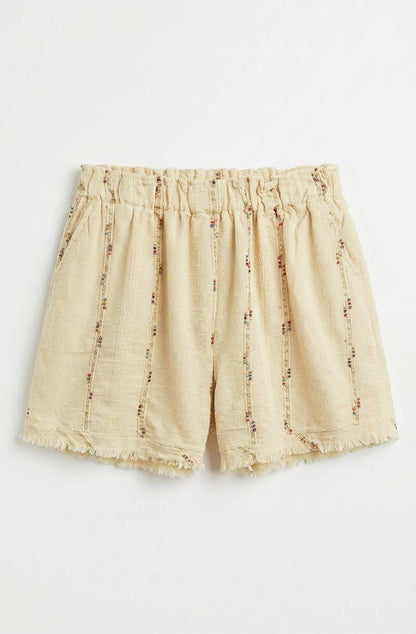Short à Surpiqûres en Lin et Coton @211231_ShSurpique