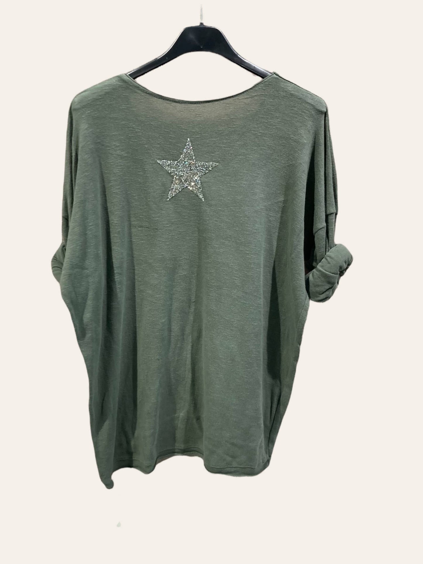 Haut en coton avec Étoile en strass au dos