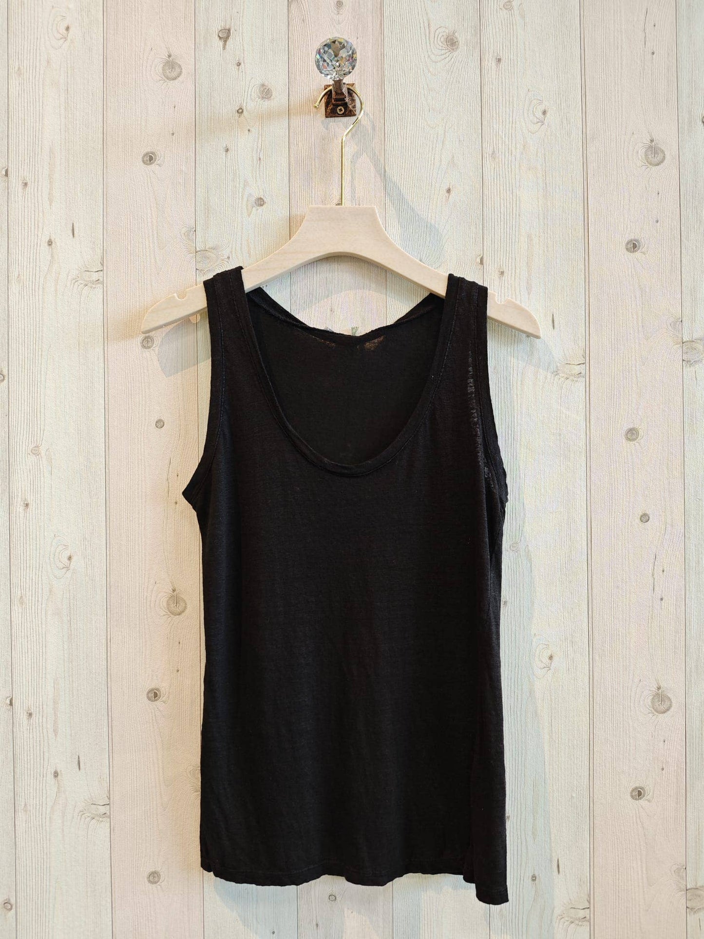 Réf-3981 T-SHIRT BASIQUE À BRETELLES 100 % LIN
