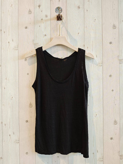 Réf-3981 T-SHIRT BASIQUE À BRETELLES 100 % LIN