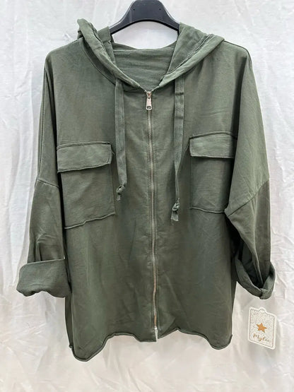 Gilet capuche avec zip et poches @8633_GZipPoches