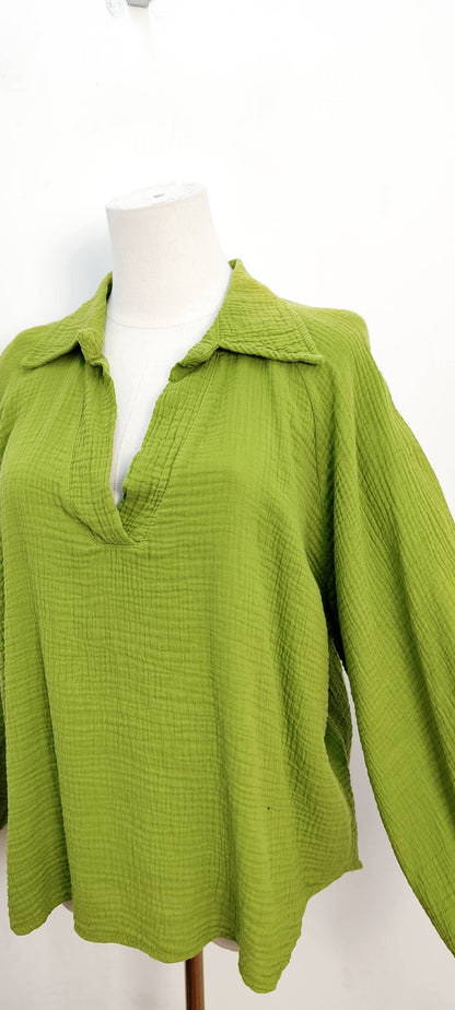 Blouse En Gaz De Coton- 11068g