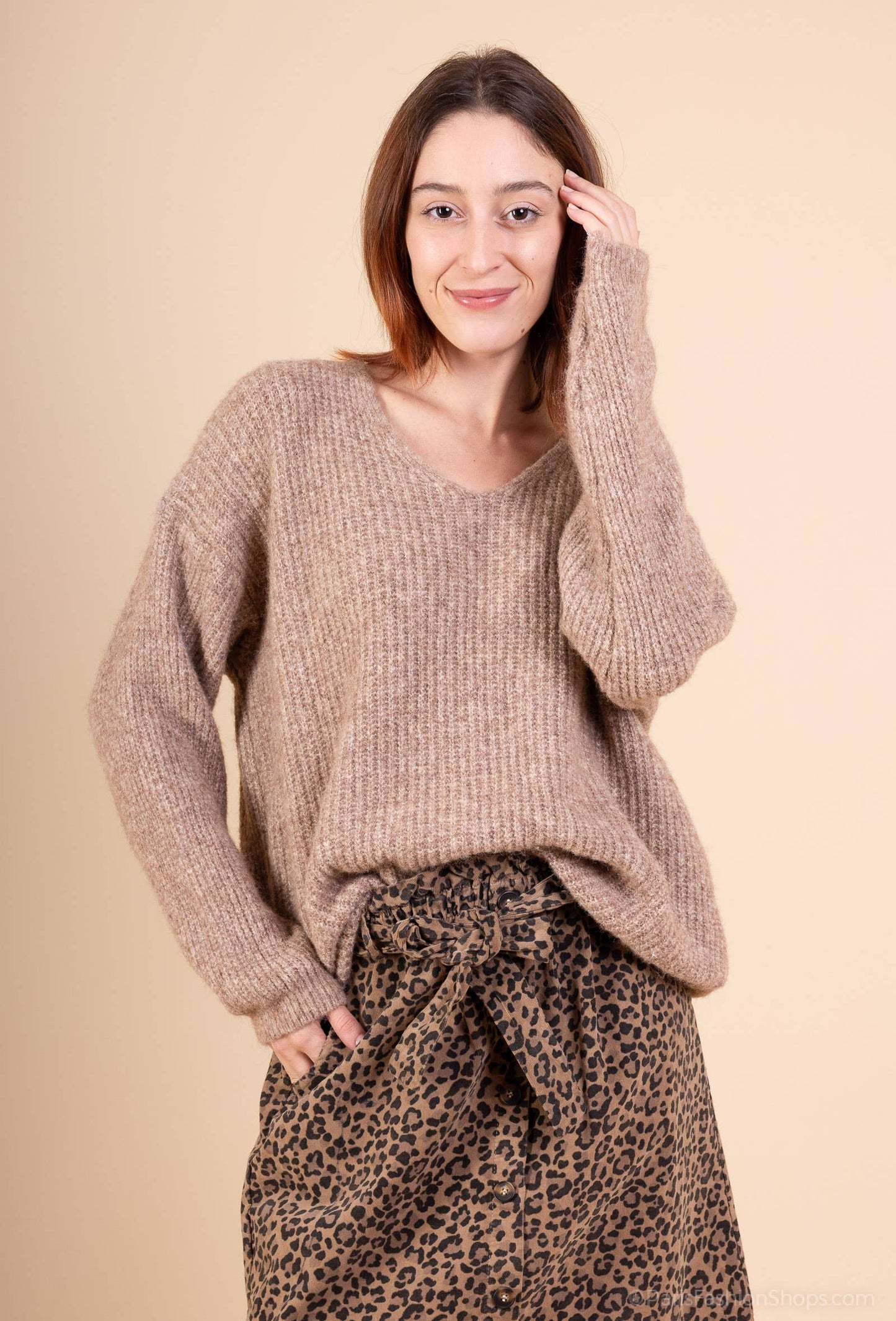 Pull Alpaga Epais Col V @33771_PuCoteletAlpaga